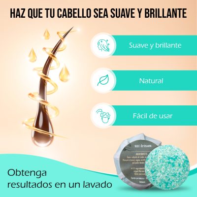 2 Pastillas Champú Sólido con Masajeador - Pelo Débil - Imagen 3