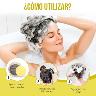 2 Pastillas Champú Sólido con Masajeador – Pelo Graso - Imagen 2
