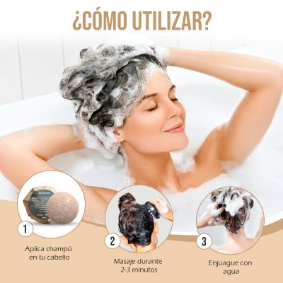 2 Pastillas Champú Sólido con Masajeador – Pelo Rizado - Imagen 3