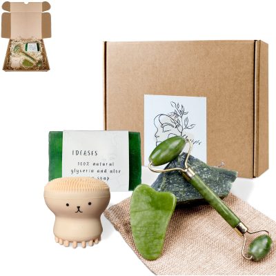 Masajeador piedra Jade y Limpiador facial con jabón Aloe Vera