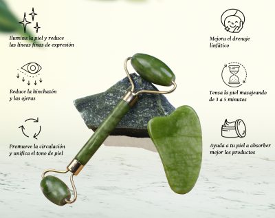 Masajeador piedra Jade y Limpiador facial con jabón Aloe Vera - Imagen 2